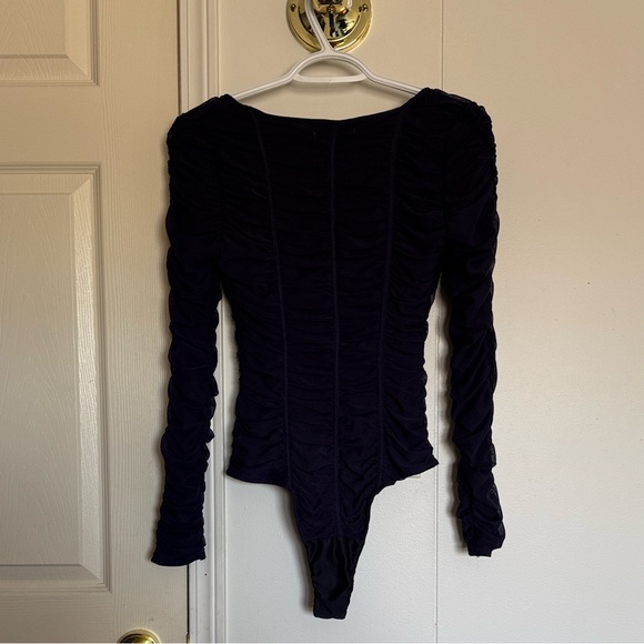 Zara Navy Blue Ruched Bodysuit - Picture 6 of 7